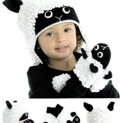 SHEEP HAT & MITTENS CROCHET PATTERN